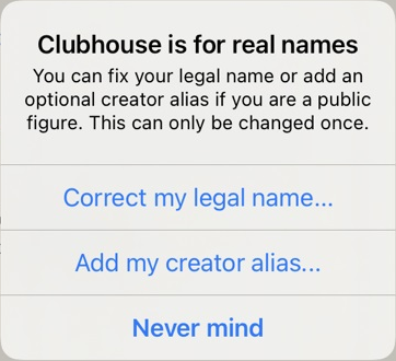Clubhouseアカウントの名前変更の2回目以上のやり方は ニックネーム変更も 気まぐれブログ